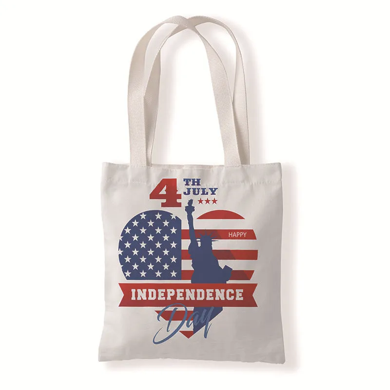 1 Random Patriotic Flag Canvas Bag Tote Shopping