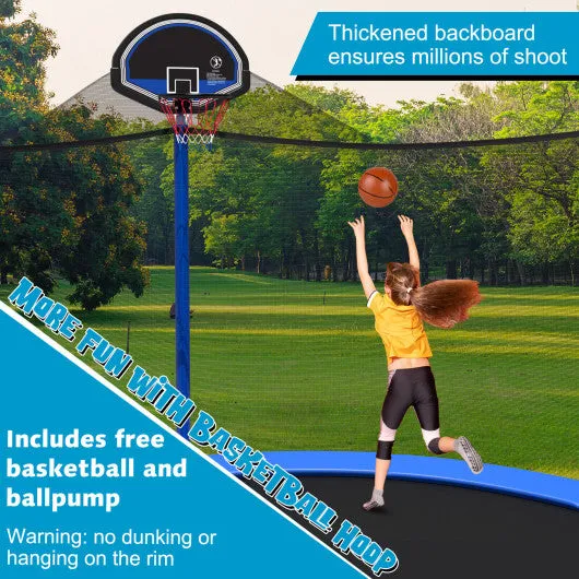 15/16 Feet Outdoor Recreational Trampoline with Enclosure Net-15ft