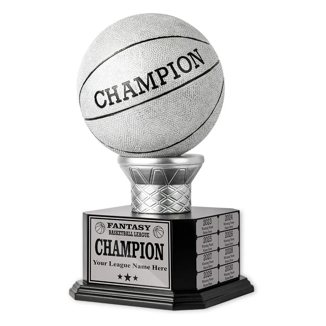 15" Perpetual Basketball Trophy – Silver Basketball