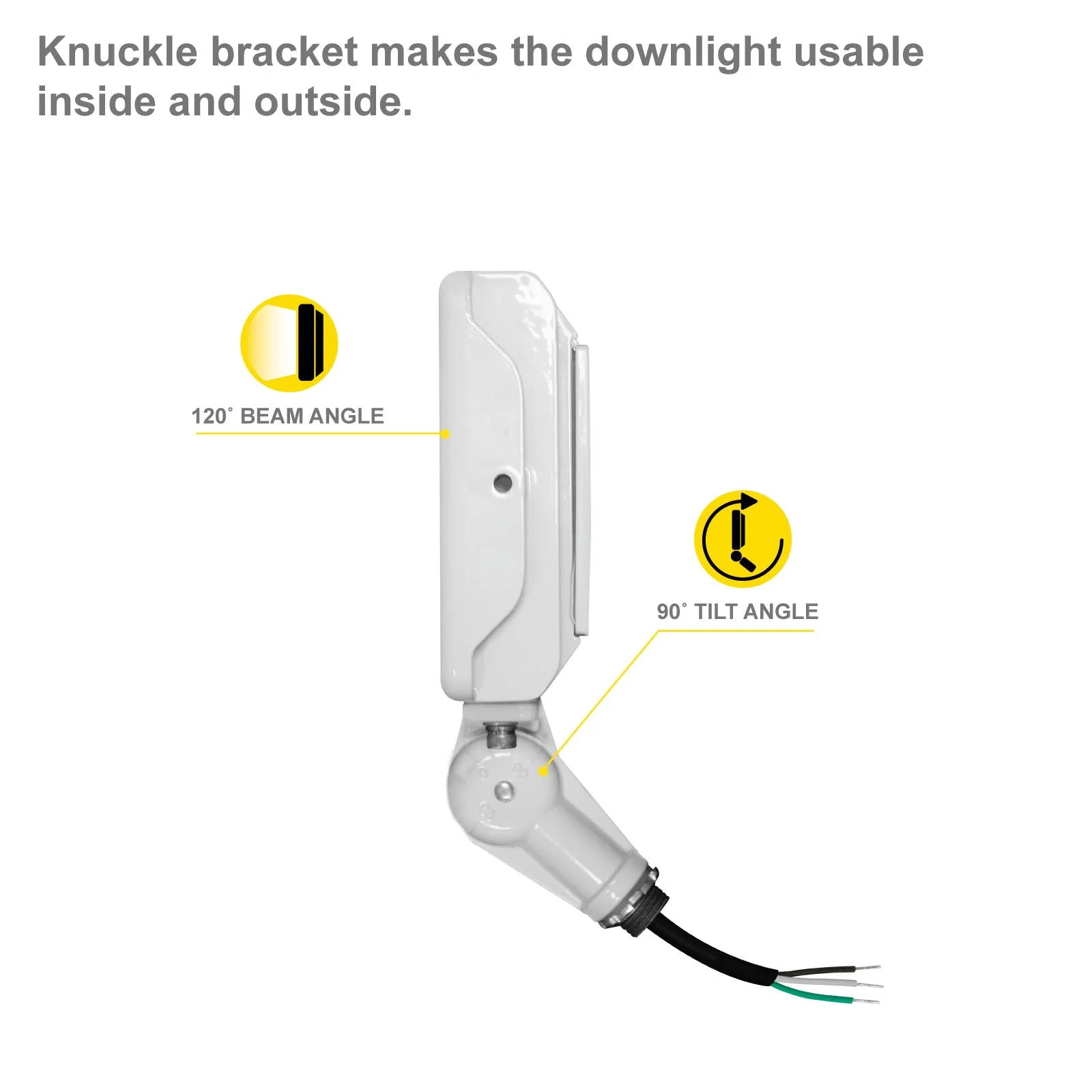 15W LED Flood Lights Outdoor Security Lighting - Waterproof - 3CCT 3000K-5000K - 2100LM - Knuckle Mount