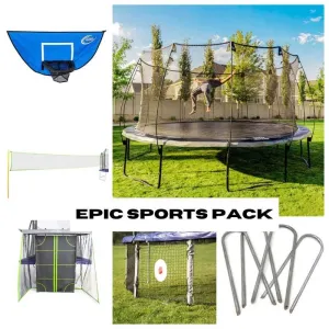 16' Round Epic Skywalker Trampoline & Trampoline Accessories Epic Sports Pack