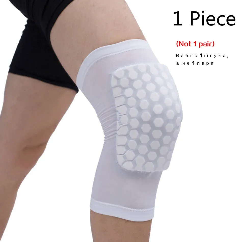 1PC Basketball Knee Pads Protector Compression Sleeve Honeycomb Foam Brace Kneepad Fitness Gear Volleyball Support