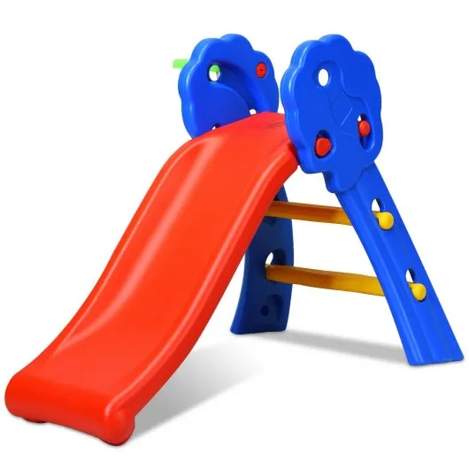 2 Step Children Folding Slide with Basketball Hoop