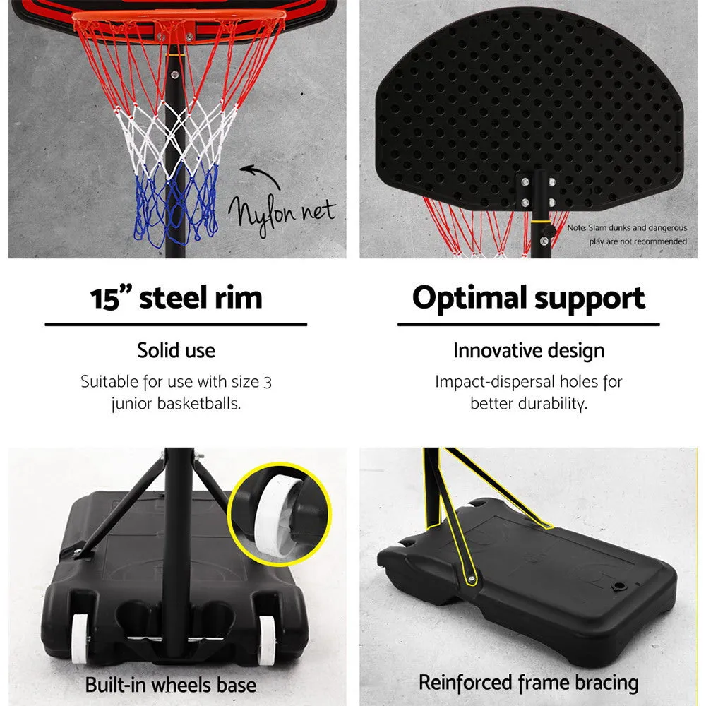 2.1M Adjustable Portable Basketball Stand Hoop System Rim Black