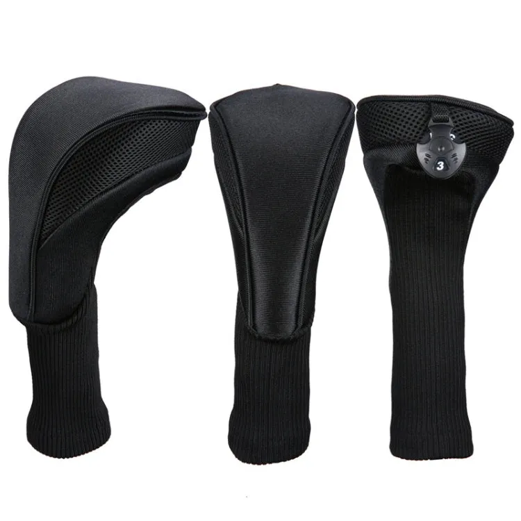 3 in 1 No.1 / No.3 / No.5 Clubs Protective Cover Golf Club Head Cover(Black)