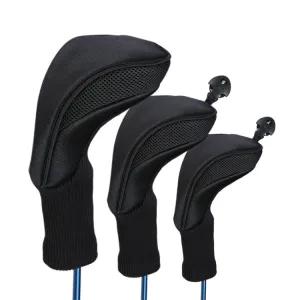 3 in 1 No.1 / No.3 / No.5 Clubs Protective Cover Golf Club Head Cover(Black)