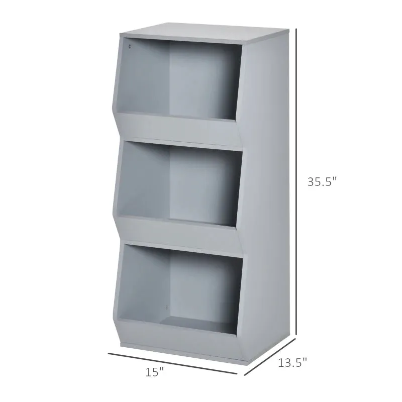 3 Shelf Storage Cabinet - Grey