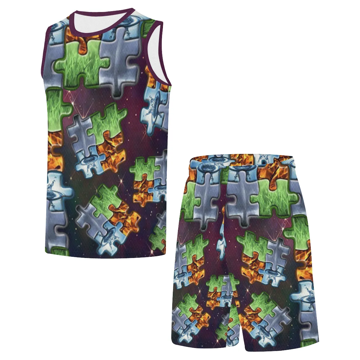 4 elements puzzle Basketball Uniform