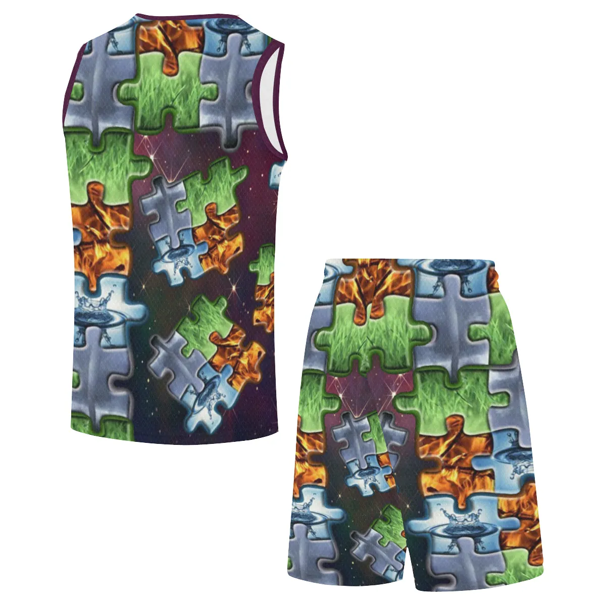 4 elements puzzle Basketball Uniform