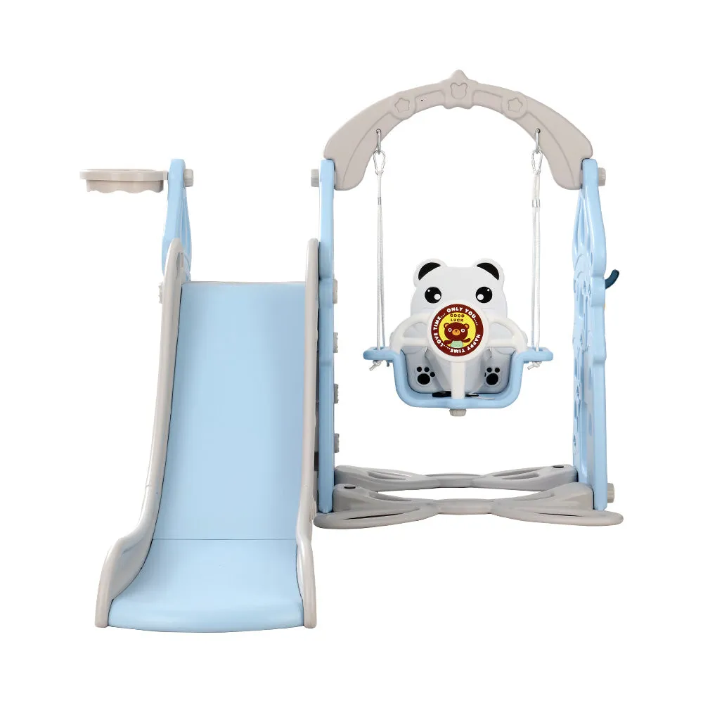 5-in-1 Kids Slide Swing Set with Basketball Hoop - Keezi