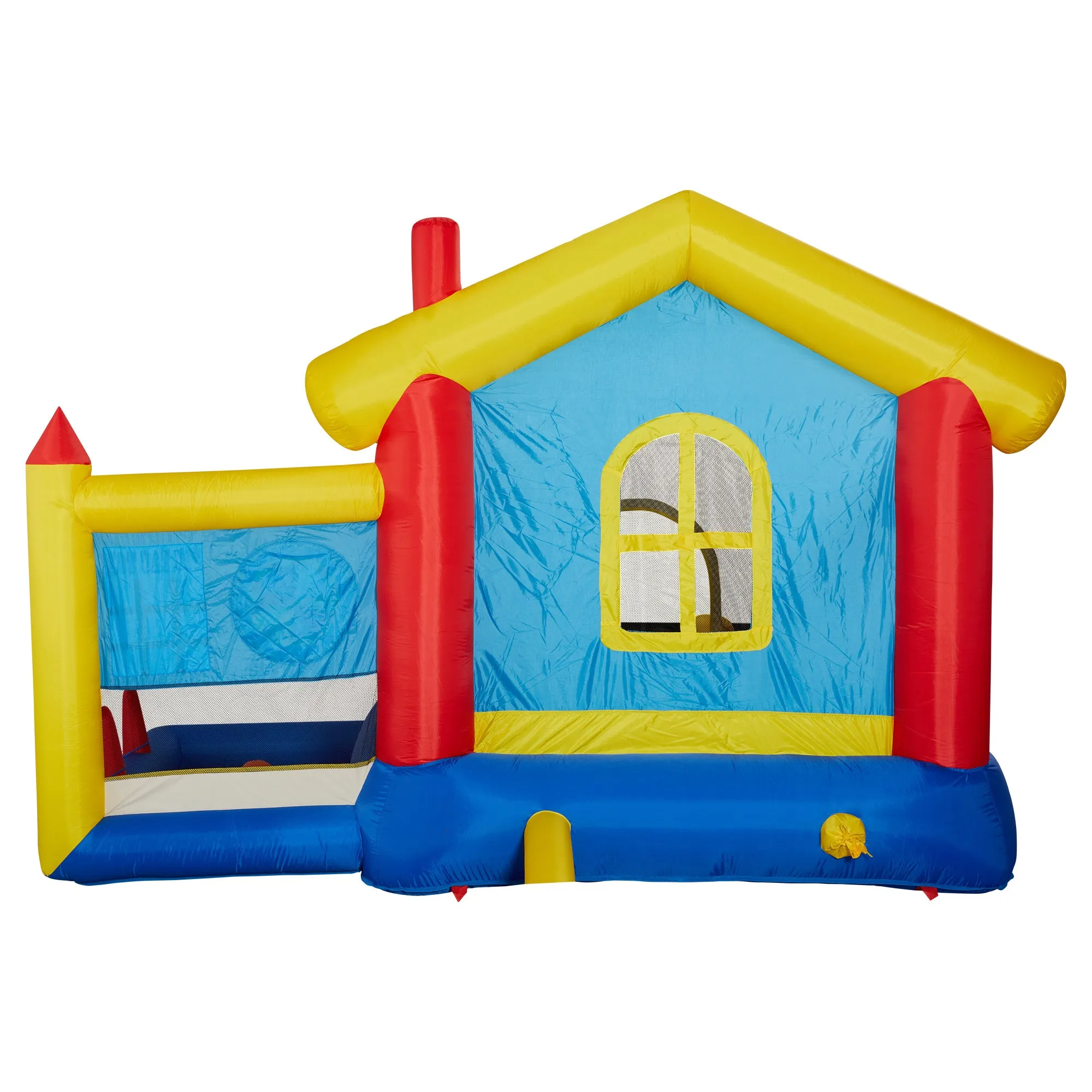 8 in 1 Inflatable Bounce House with Blower Basketball Hoop Ocean Balls Ring-toss Game Target and Sticky Ball Game for Kids