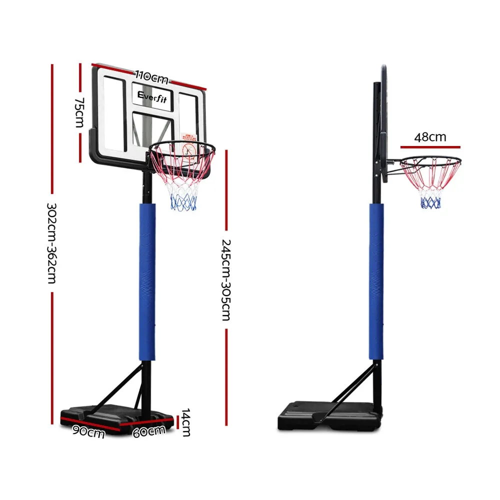 Adjustable 44" Basketball Hoop Stand System with Steel Pole Everfit