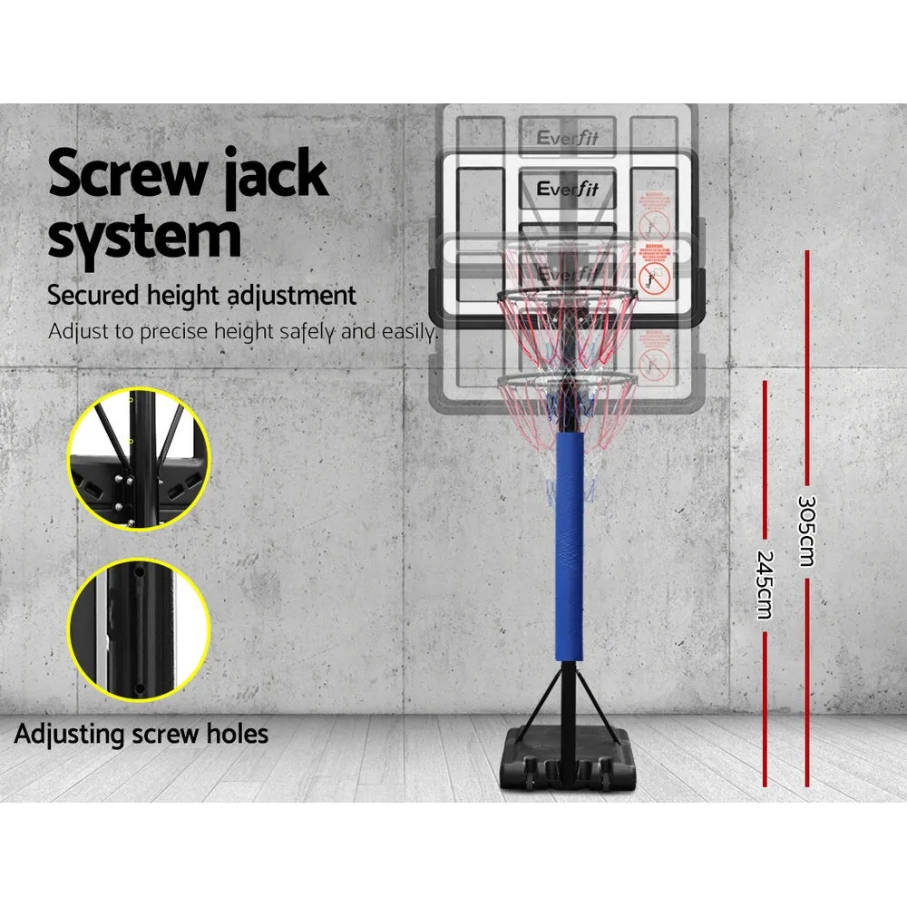 Adjustable 44" Basketball Hoop Stand System with Steel Pole Everfit