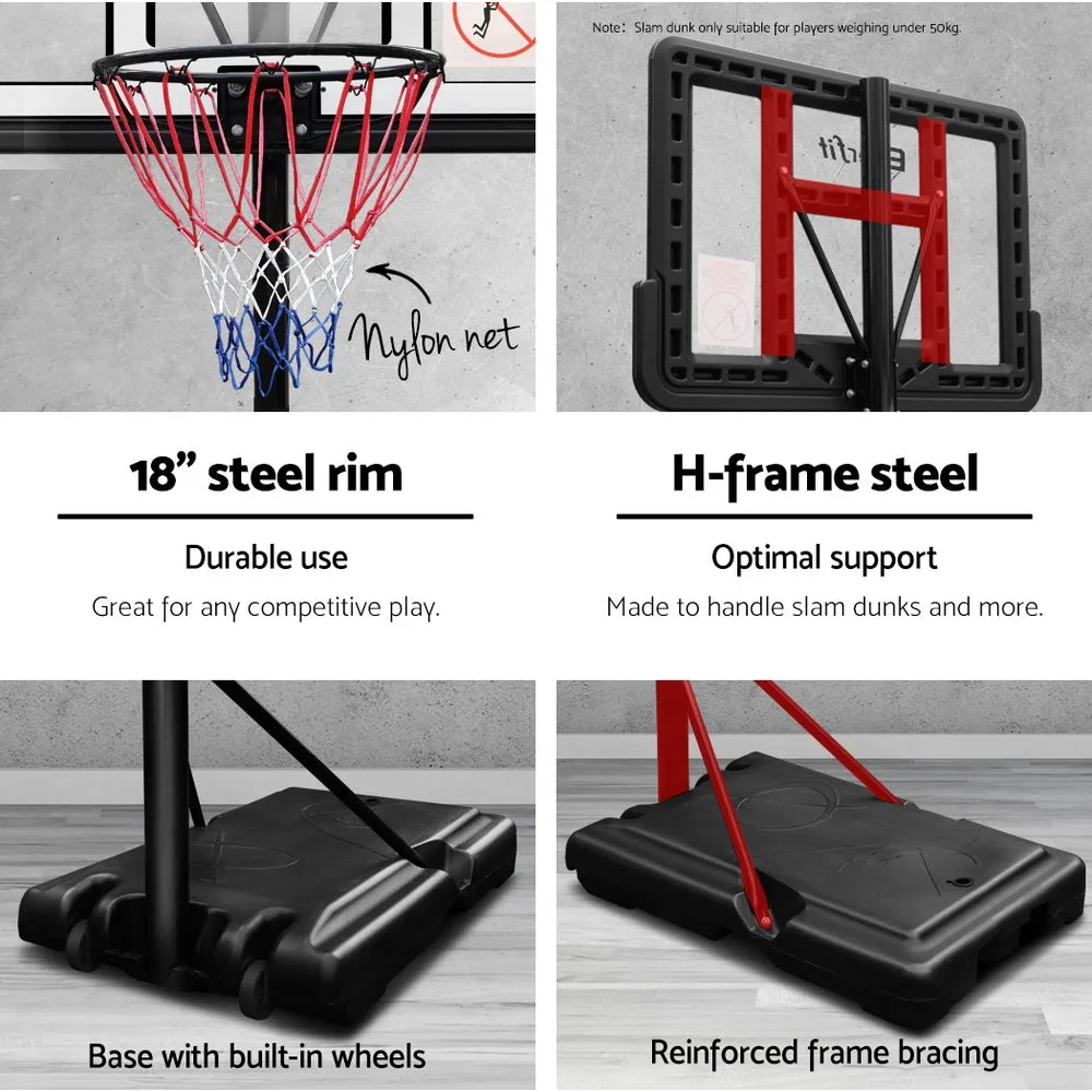 Adjustable 44" Basketball Hoop Stand System with Steel Pole Everfit