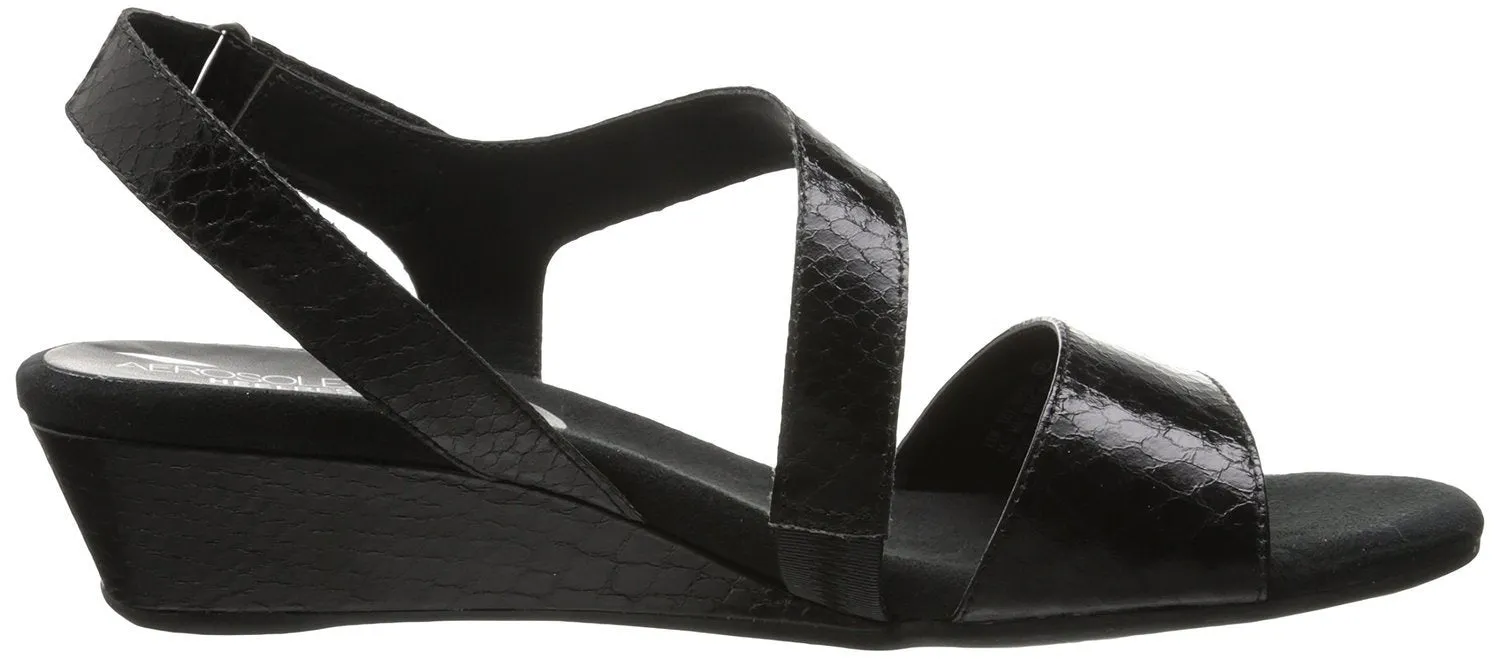 Aerosoles Yet Ahead Wedge Sandal,Black Snake  (Women)