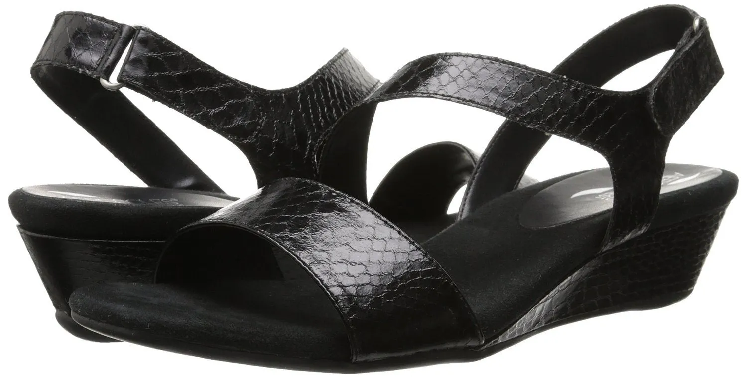 Aerosoles Yet Ahead Wedge Sandal,Black Snake  (Women)