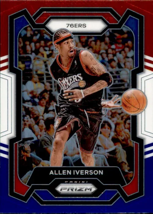 Allen Iverson, Red White Blue Prizm, 2023-24 Panini Prizm Basketball NBA