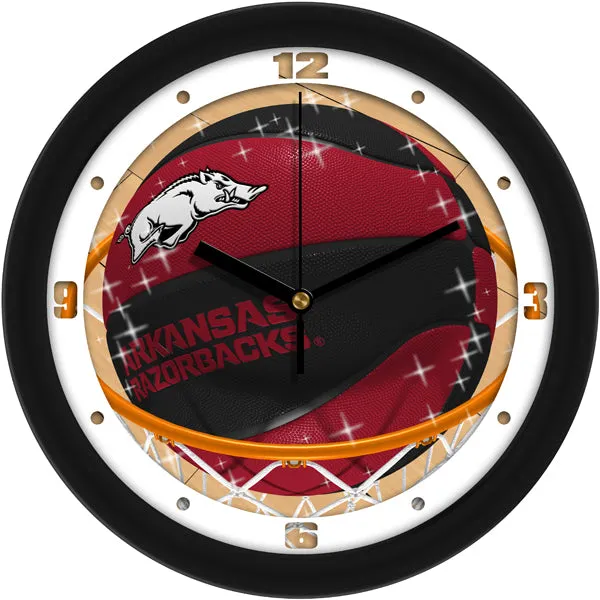 Arkansas Razorbacks Wall Clock - Basketball Slam Dunk