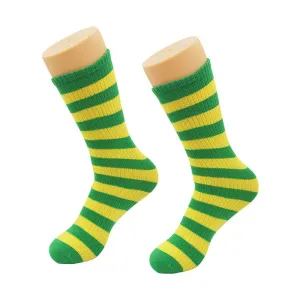 Aussie Sports Fan Green & Yellow Stripe Knee High Socks