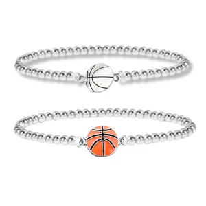 Basketball Beaded Bracelet