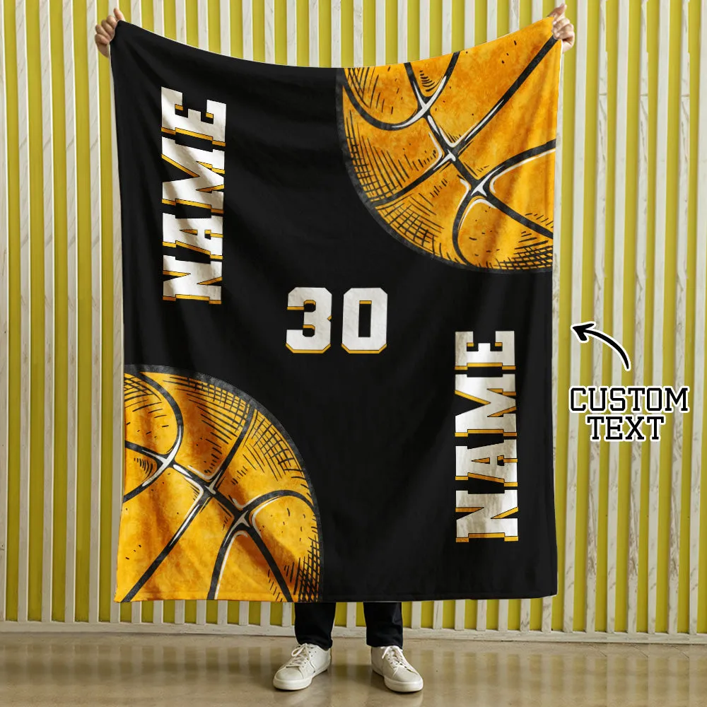 Basketball Blanket, Personalized Blankets And Throws, Basketball Sketch Design Gifts, Boys Basketball Gifts, Gifts For Boys, Son or Team