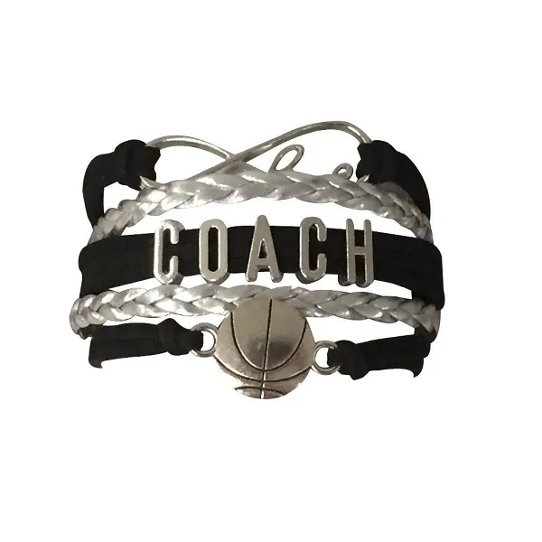 Basketball Coach Bracelet - Black Silver