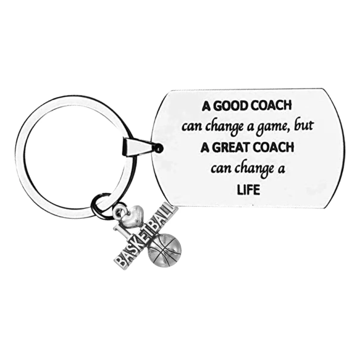 Basketball Coach Keychain - A Great Coach Can Change a Life