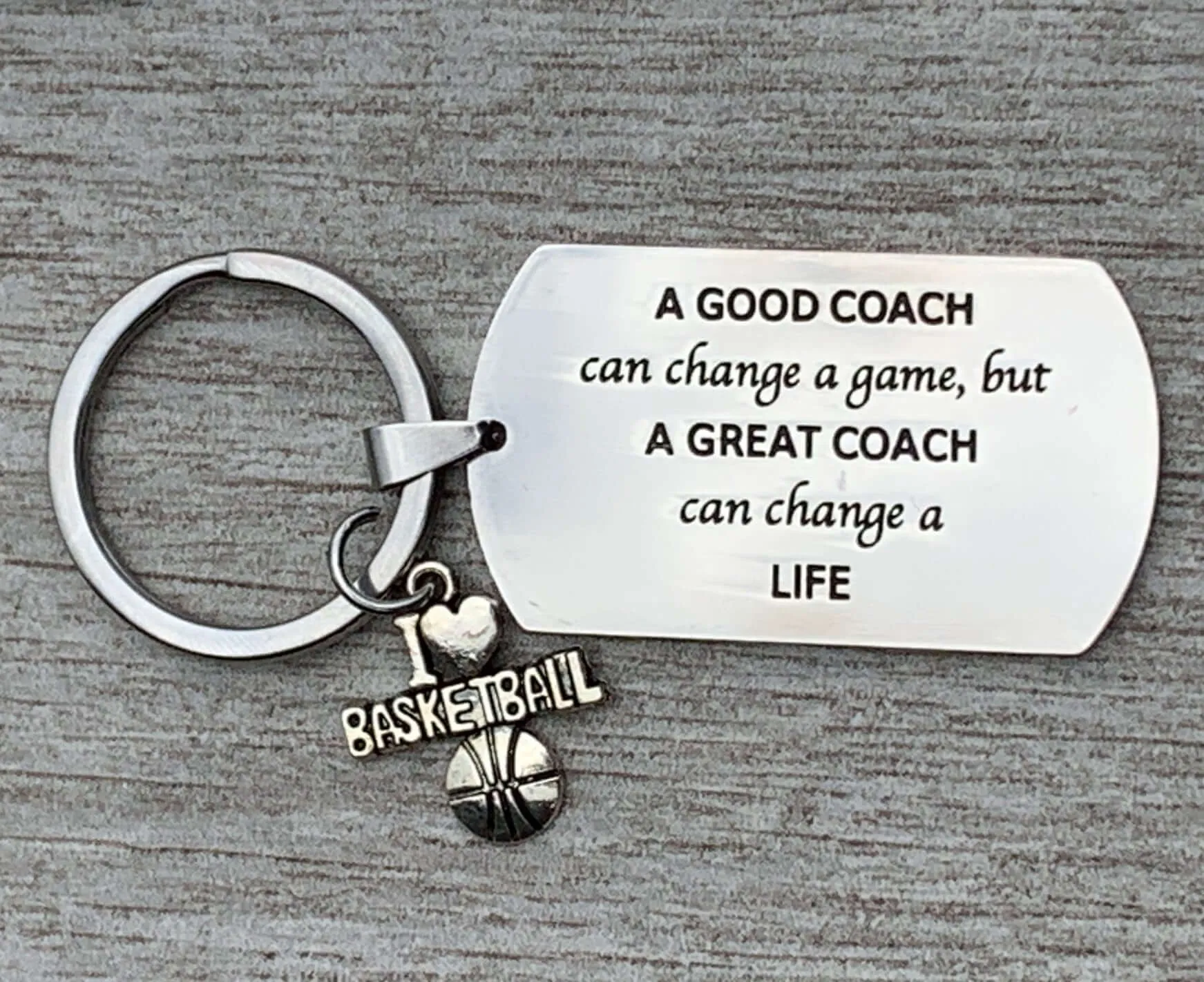 Basketball Coach Keychain - A Great Coach Can Change a Life