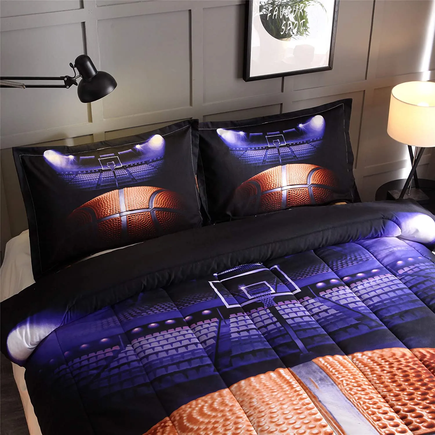 Basketball Court Quilt Bedding Set