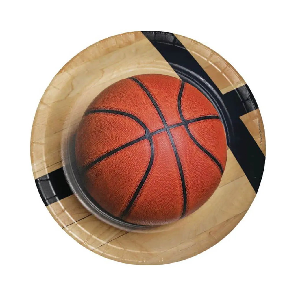 Basketball Dinner Plates 9in, 8ct