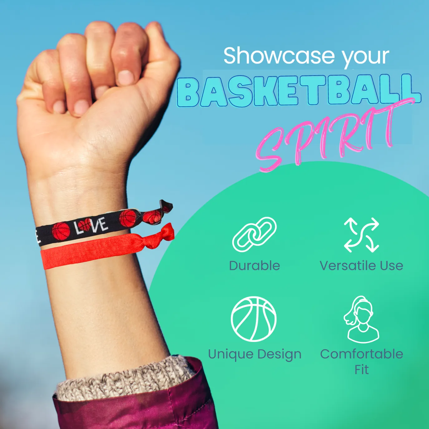 Basketball Hair Ties