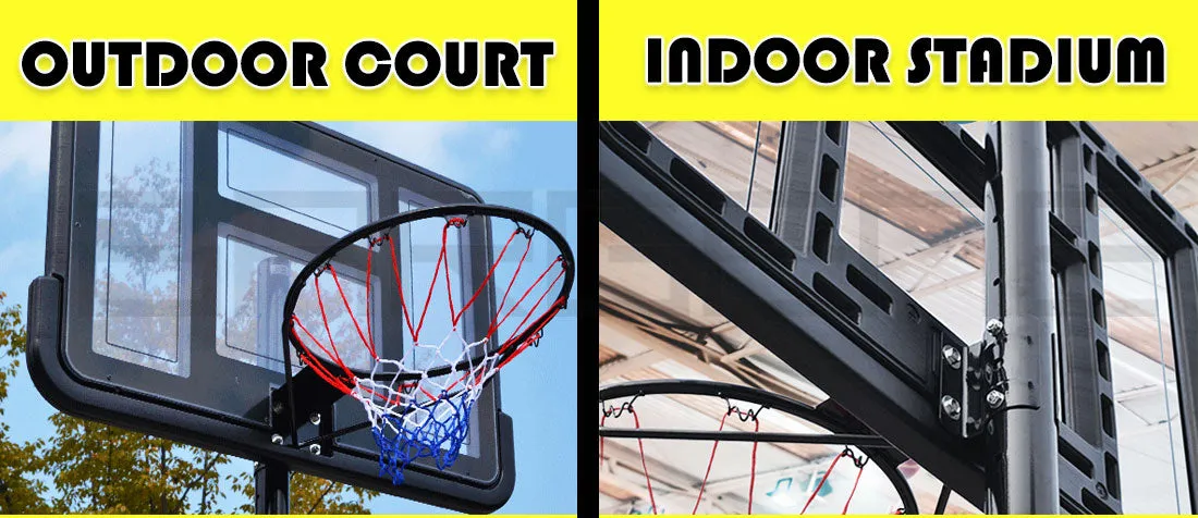 Basketball Hoop Stand System Portable Adjustable Height Ring Backboard Net Rim