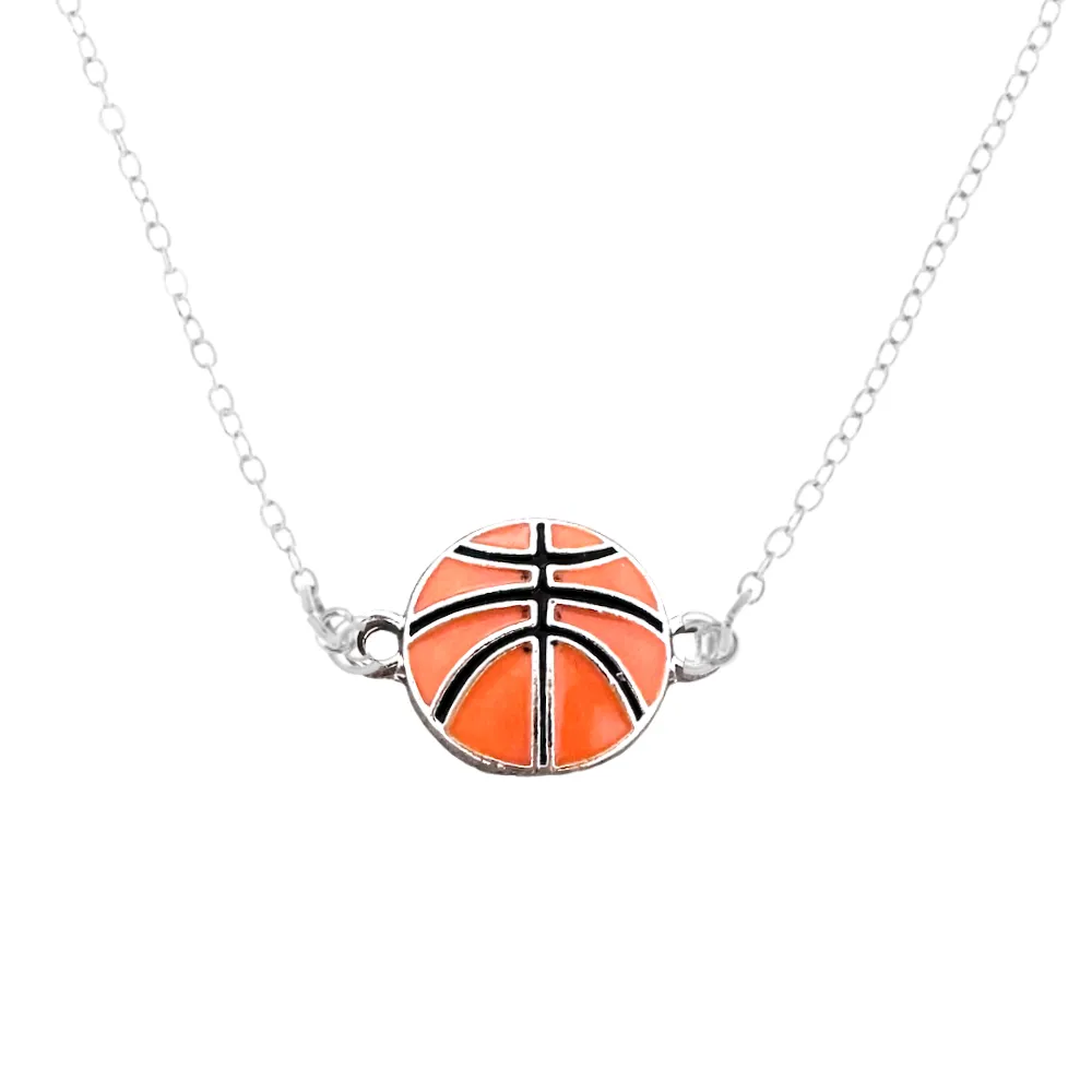 Basketball Orange Ball Pendant Necklace