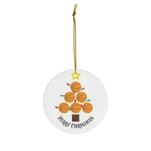 Basketball Ornament, Christmas Ceramic Basketball Christmas Tree Ornament for Basketball Players