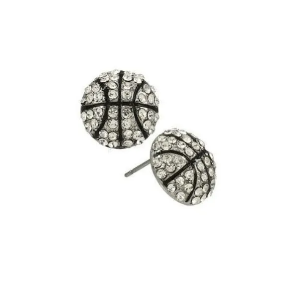 Basketball Rhinestone Stud Earrings