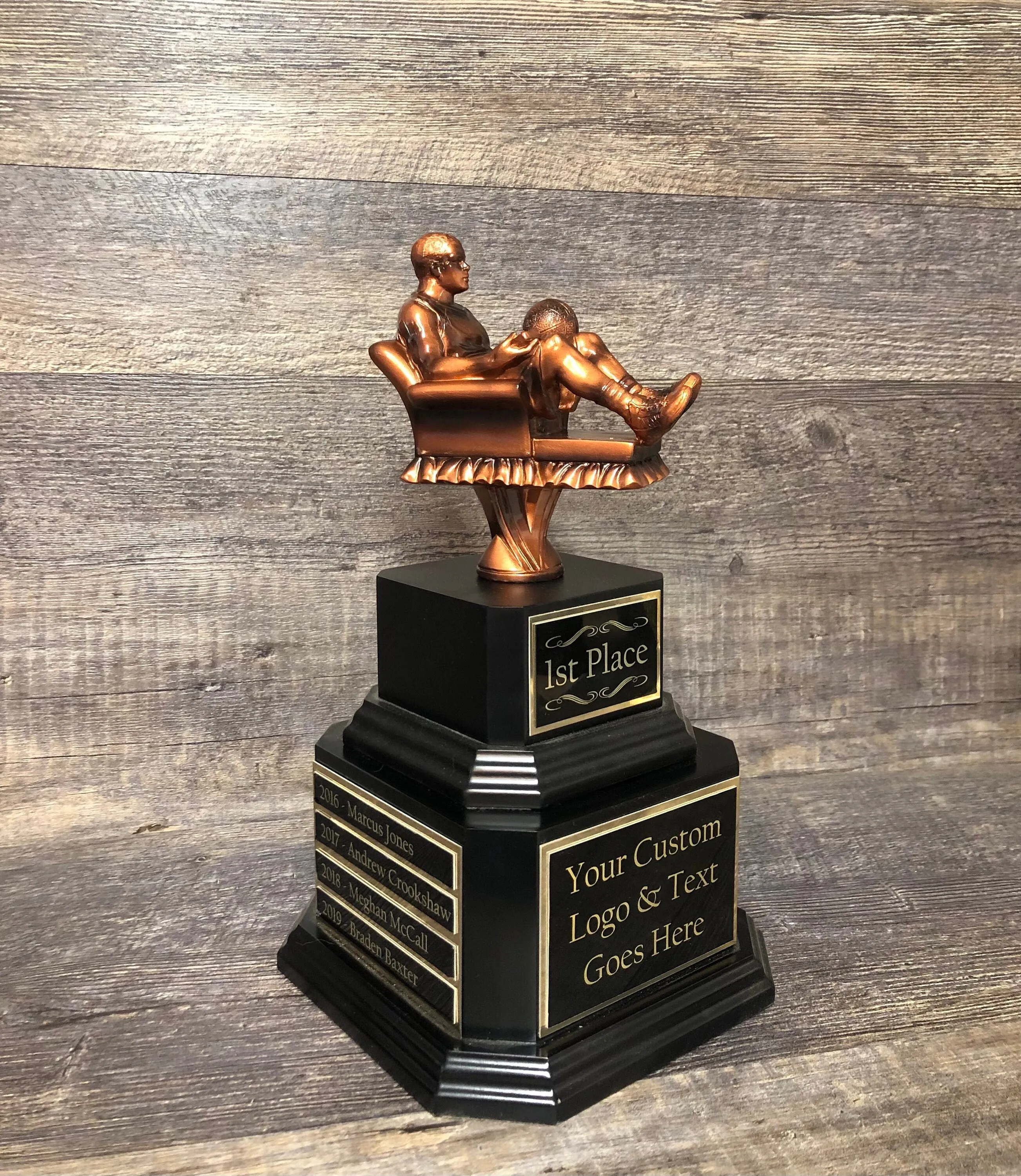 Basketball Trophy Fantasy Basketball Madness Trophy Armchair Quarterback Personalized Perpetual 6 or 12 Year Championship Award Winner