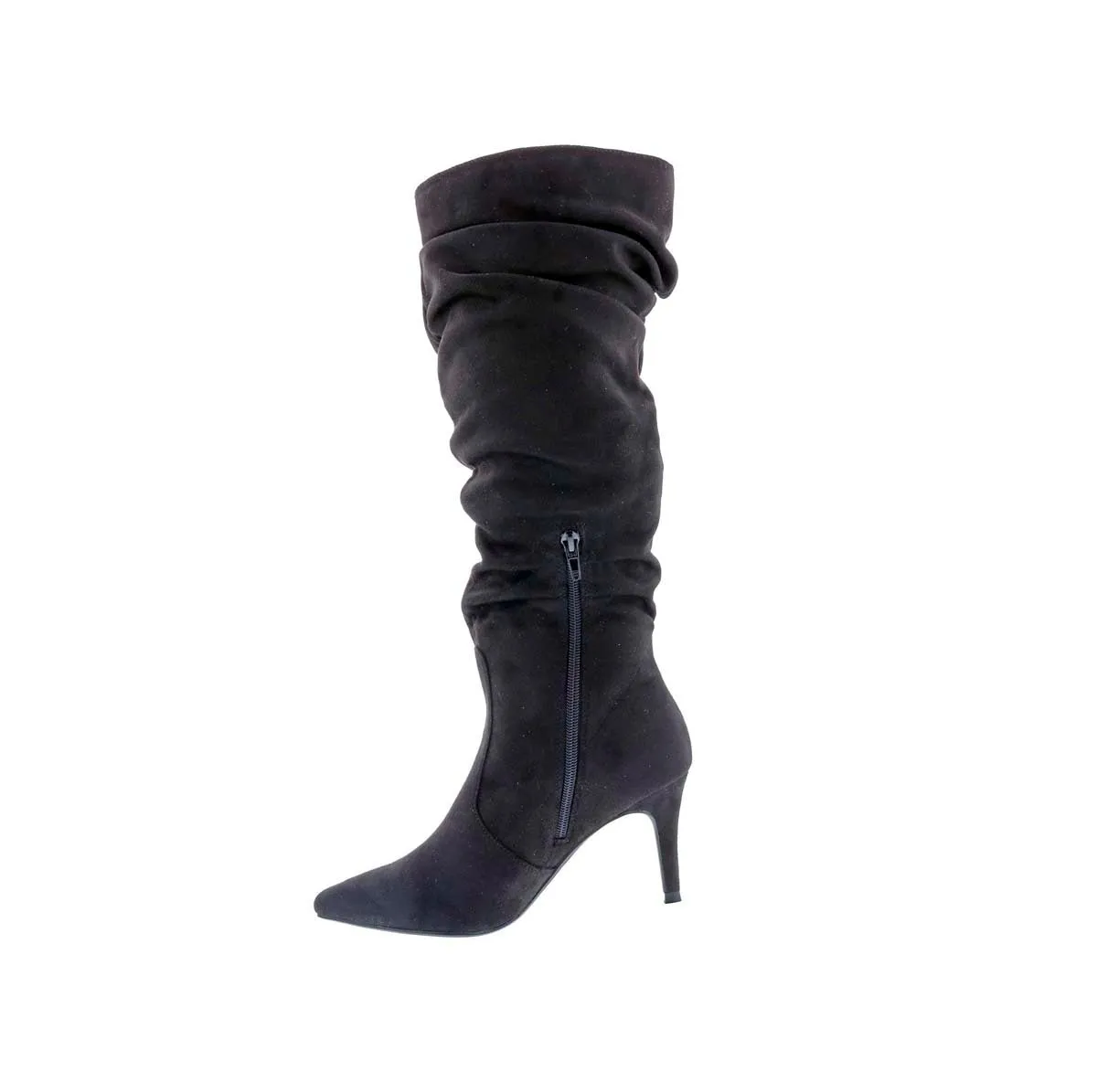 Bellini Amp Mid High Heel Women Boot In Black Microsuede