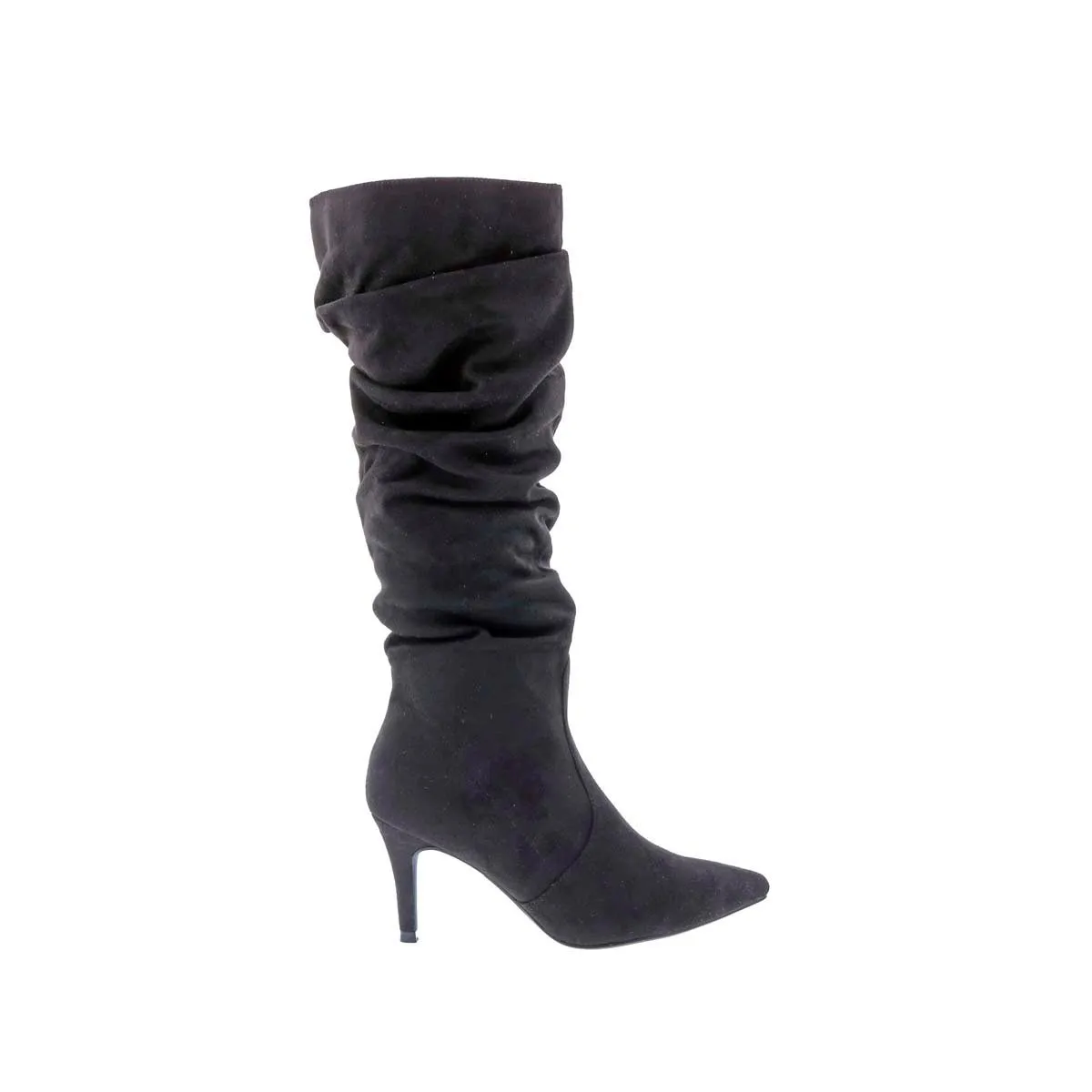 Bellini Amp Mid High Heel Women Boot In Black Microsuede