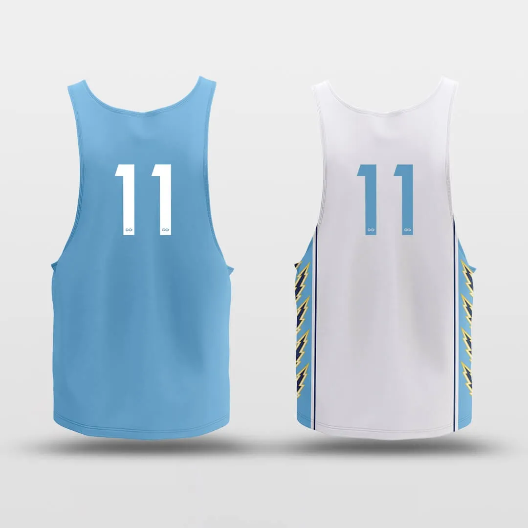 Blue Lightning - Customized Reversible Basketball Jersey Top Quick Dry