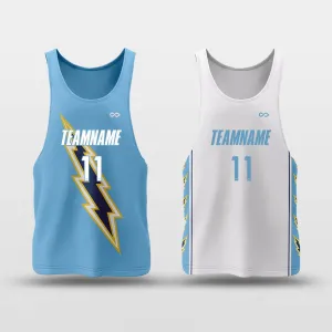 Blue Lightning - Customized Reversible Basketball Jersey Top Quick Dry