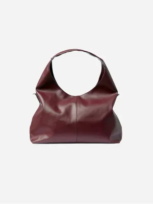 Bohema Grape Leather Vegan Slouchy Tote Bag | Burgundy