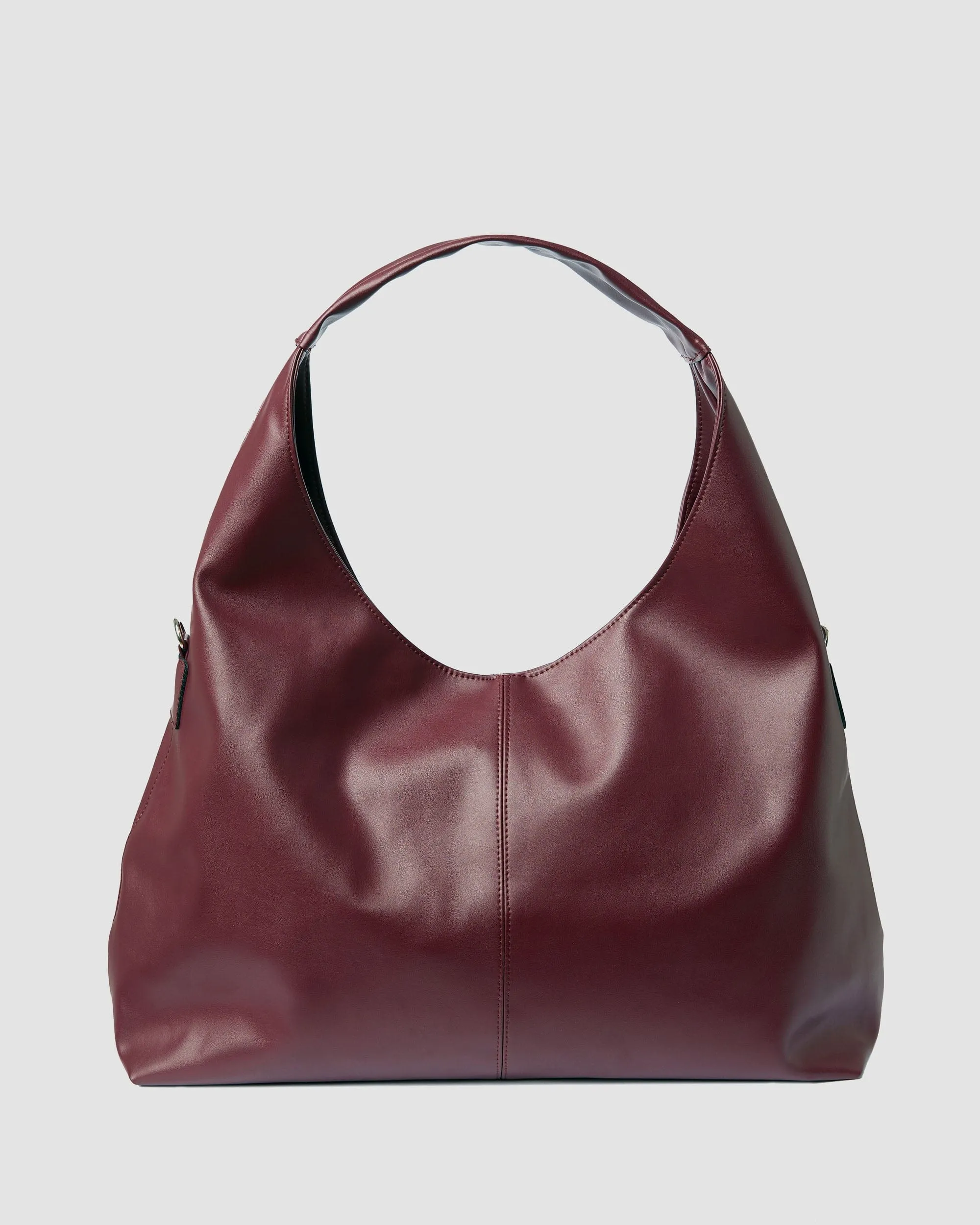 Bohema Grape Leather Vegan Slouchy Tote Bag | Burgundy