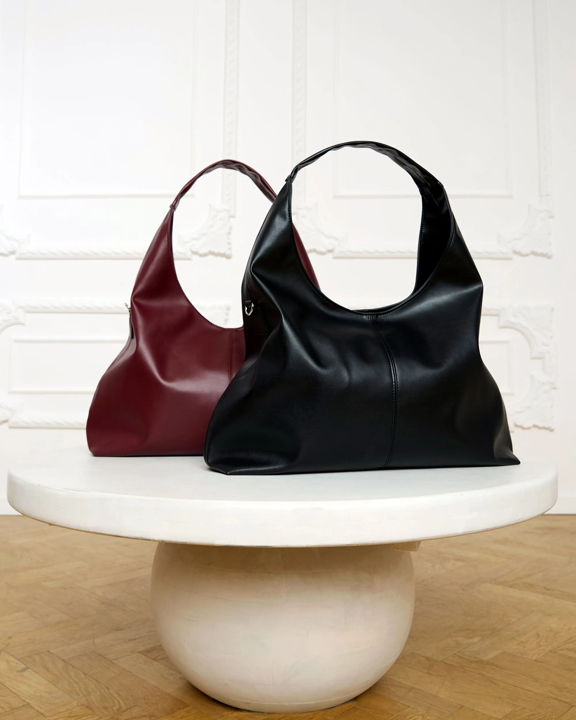 Bohema Grape Leather Vegan Slouchy Tote Bag | Burgundy