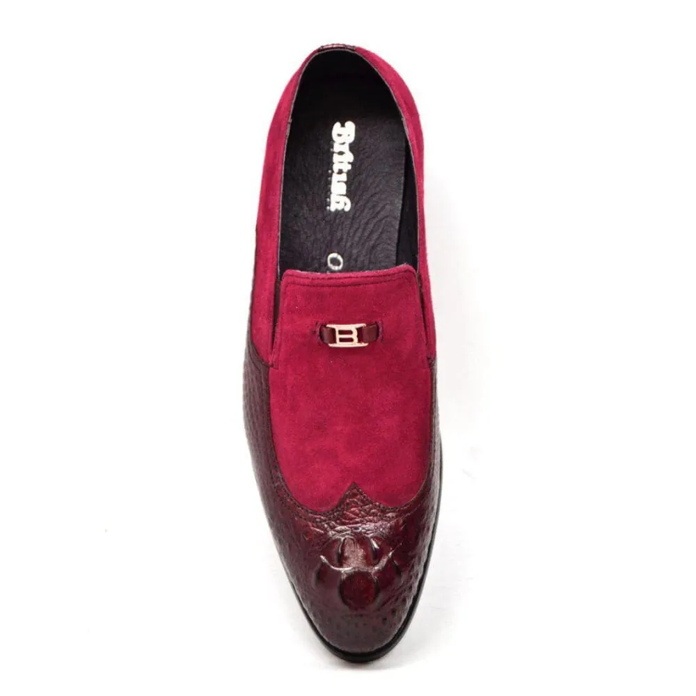 British Walkers Shiraz Croc Men's Crocodile Leather and Suede Loafers