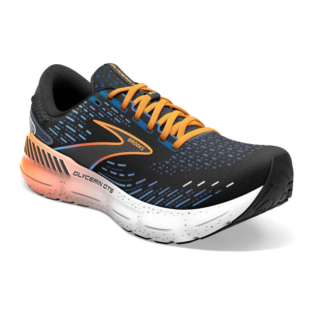 Brooks Glycerin GTS 20 Mens | Black/classic Blue/Orange