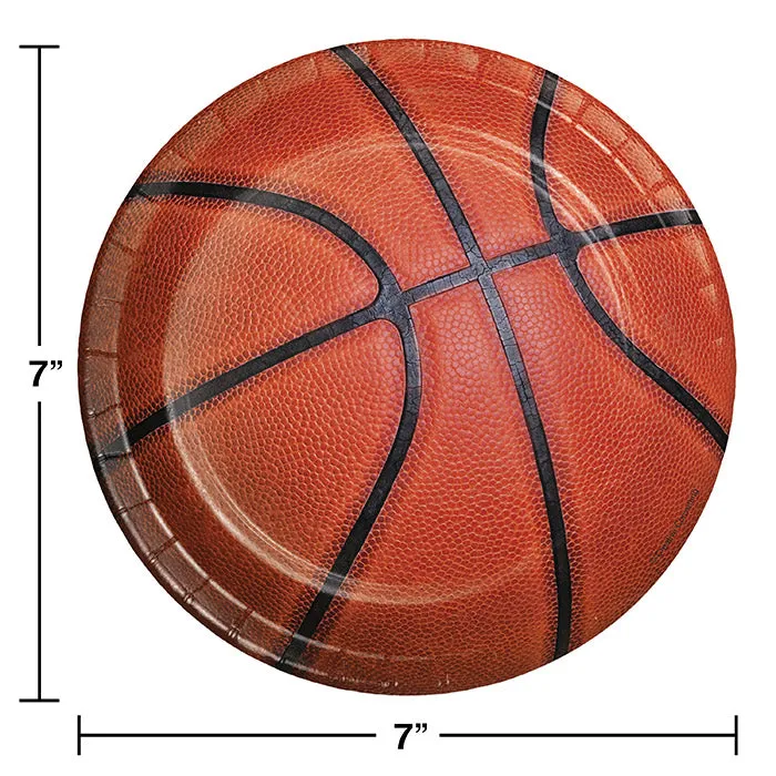 Bulk Basketball Paper Dessert Plates (96 per Case)