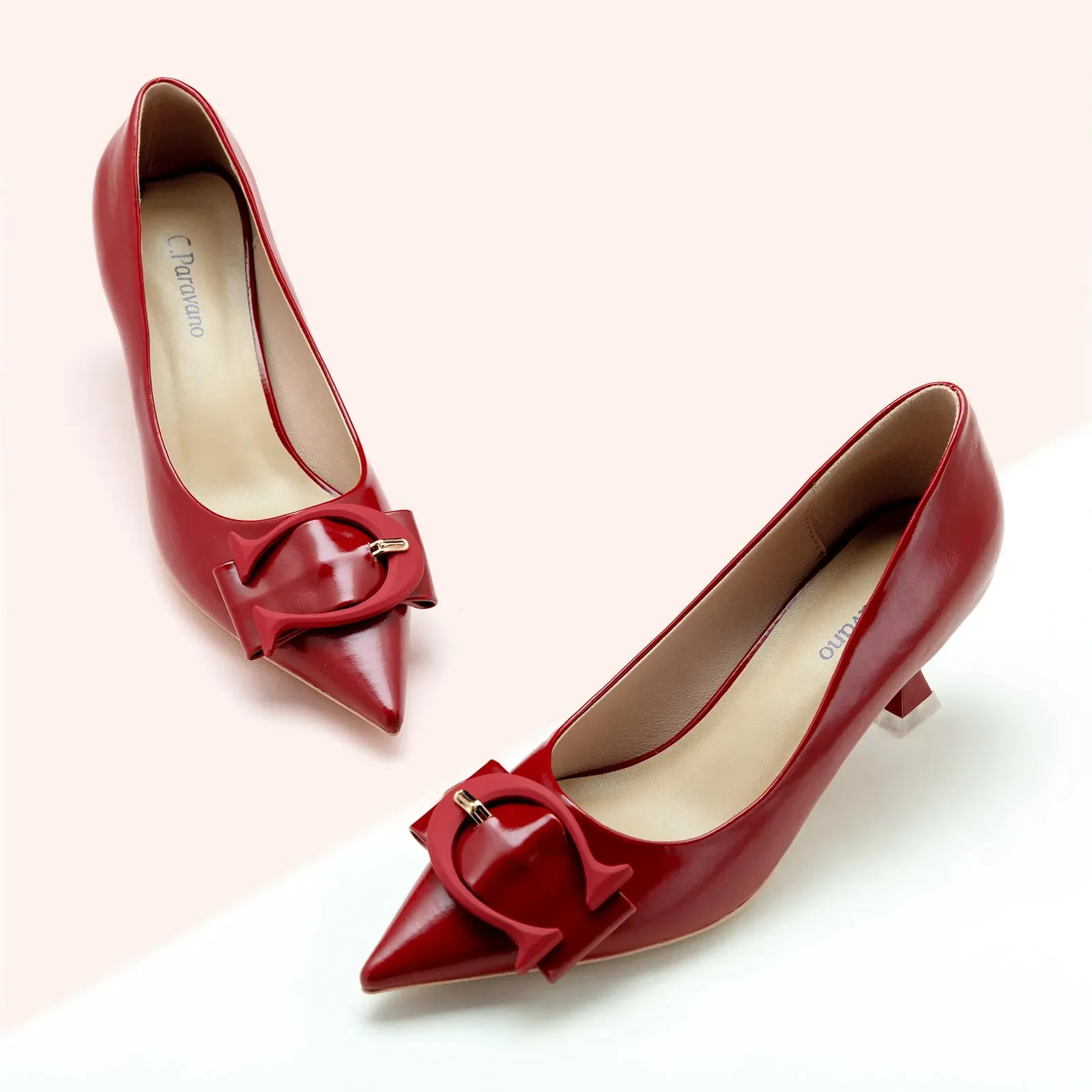 C Buckle Pointed Toe Pumps (Olivia)