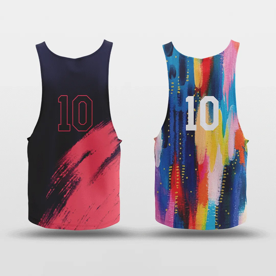 Colorful Black - Customized Reversible Quick Dry Basketball Jersey