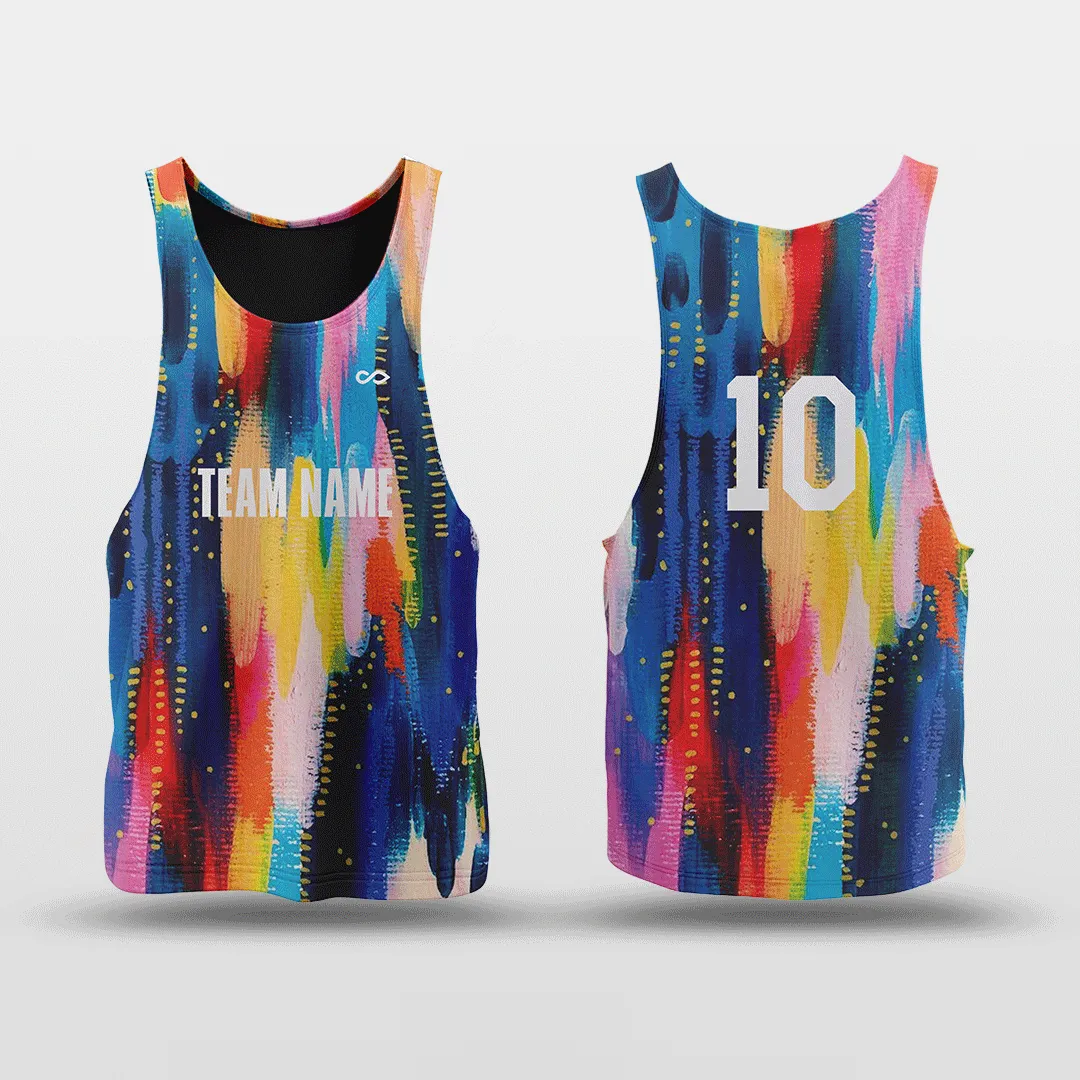 Colorful Black - Customized Reversible Quick Dry Basketball Jersey