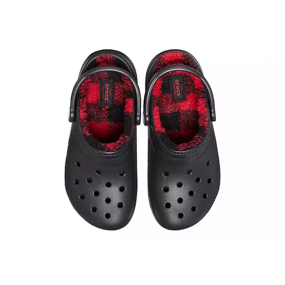 CROCS CLASSIC LINED BUFFALO CHECKERED CLOG BLACK - MENS